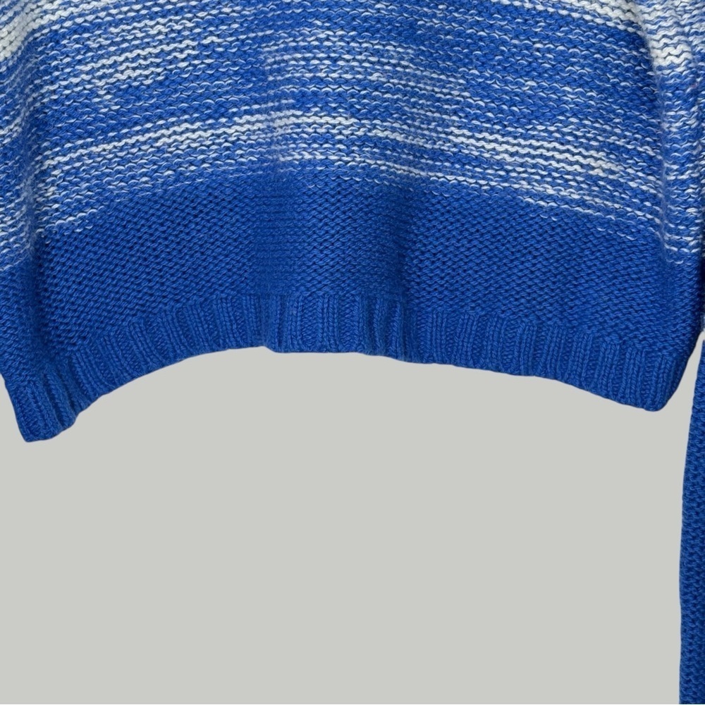 Y2K Hollister Blue Crop Cable Knit Sweater M Logo Pullover Coastal Grunge, Surf - Picture 6 of 12
